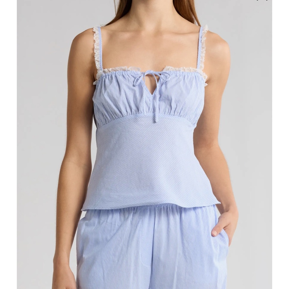 NWT WAYF Sara Lace Trim Cotton Cami